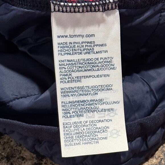 Tommy Hilfiger Vest Puffer Outdoor Casual Nautical Classic Stripe Blue Red XL - Picture 3 of 5